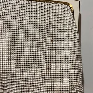 c1970s Glomesh white clutch